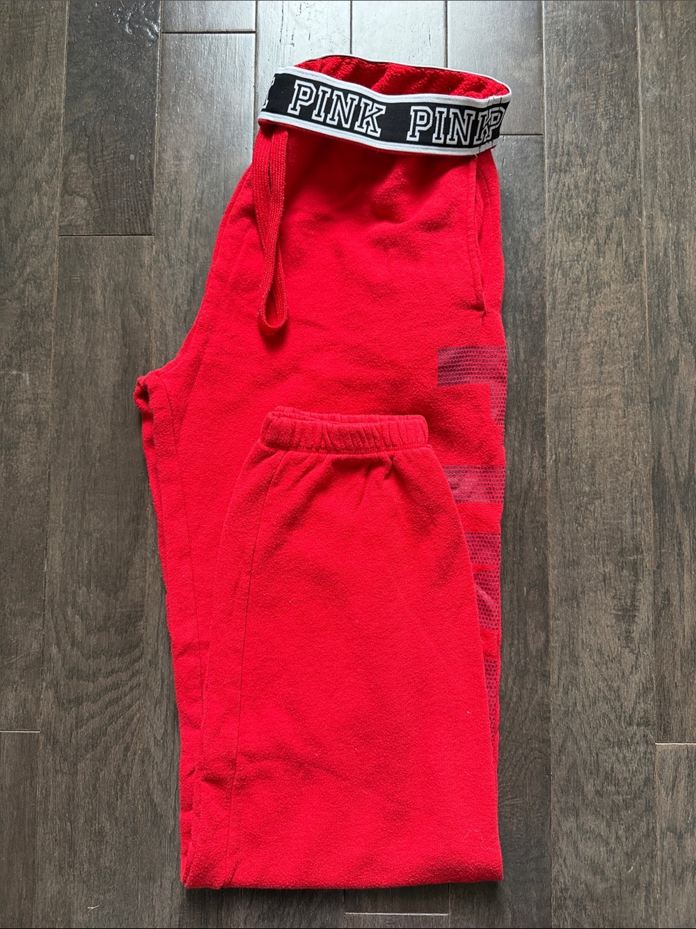 PINK Victoria's Secret Red logo Fleece sweatpants